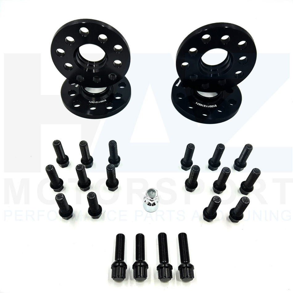BMW M5 F10 Alloy Wheel Spacer Kit + BLK Bolts + Lock Nuts 12mm/15mm M3 F80 M4 M2