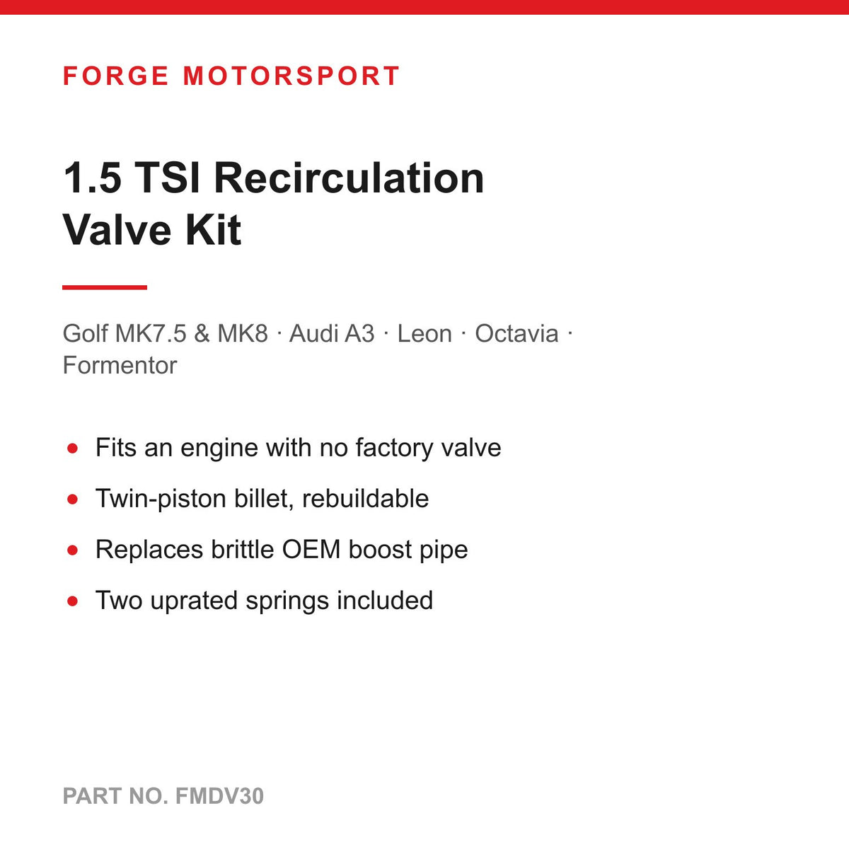 Forge FMDV30 specification card