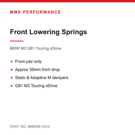 MMX Front Lowering Springs 35mm - BMW M3 G81 Touring xDrive Competition CS
