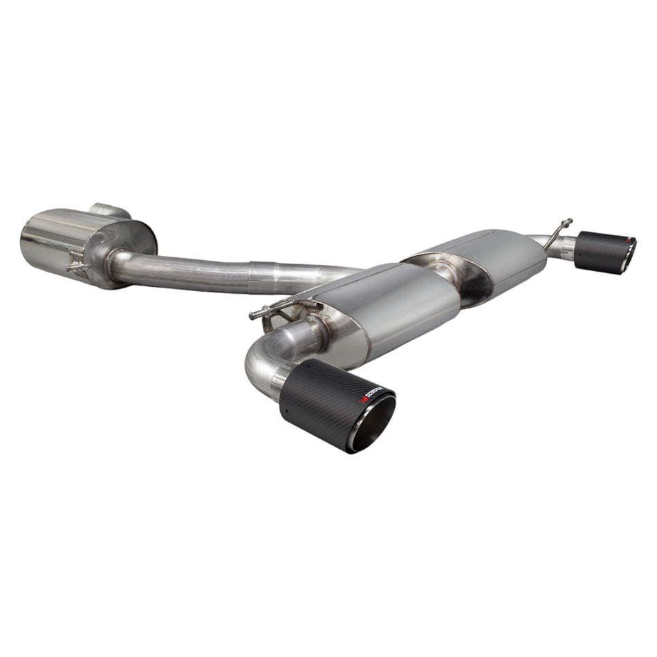 Scorpion 3" Resonated cat-back Exhaust Carbon Ascari Tips VW Golf Mk6 GTi