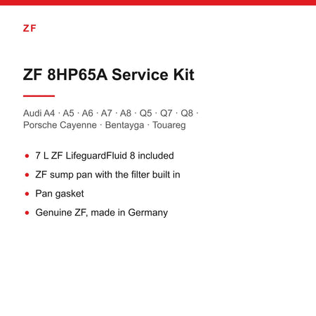 Audi A6 C8 Q7 Q8 Porsche Cayenne Bentayga ZF 8HP65A Service Kit Inc 7L Oil