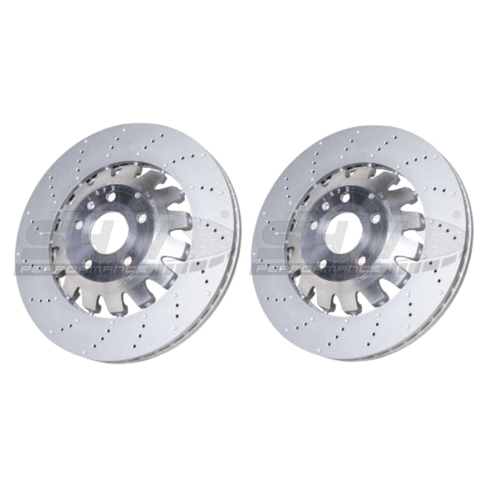 SHW Performance Front Drilled Brake Discs 370x32mm X2 ECE For Audi RS3 8P 11-12