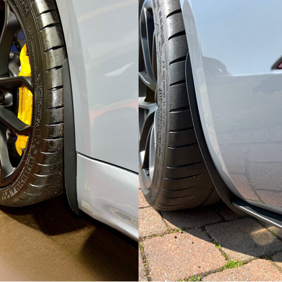 Porsche Cayman 981 Front+Rear Arch Guards/Mudflaps ABS BLK 718 GTS/GT4 AP Design