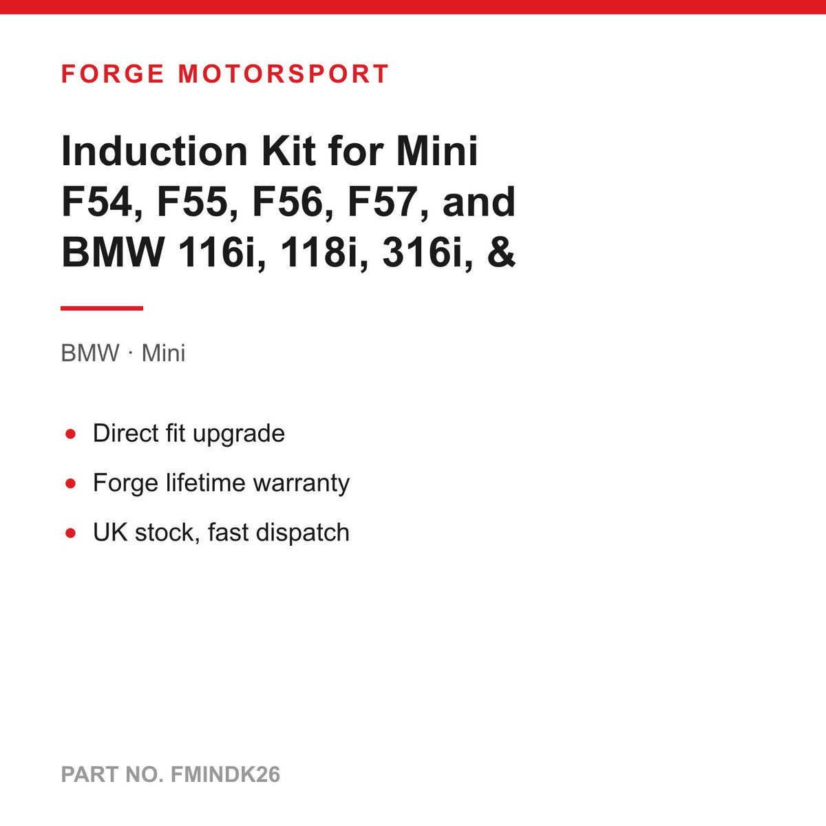 Forge FMINDK26 fitted to Mini