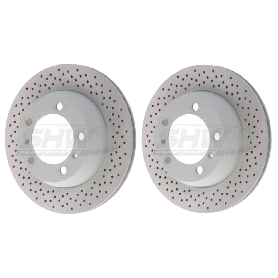 SHW Rear Brake Discs Drilled 299x20mm For Porsche Cayman 718 S/GTS, Boxster 987