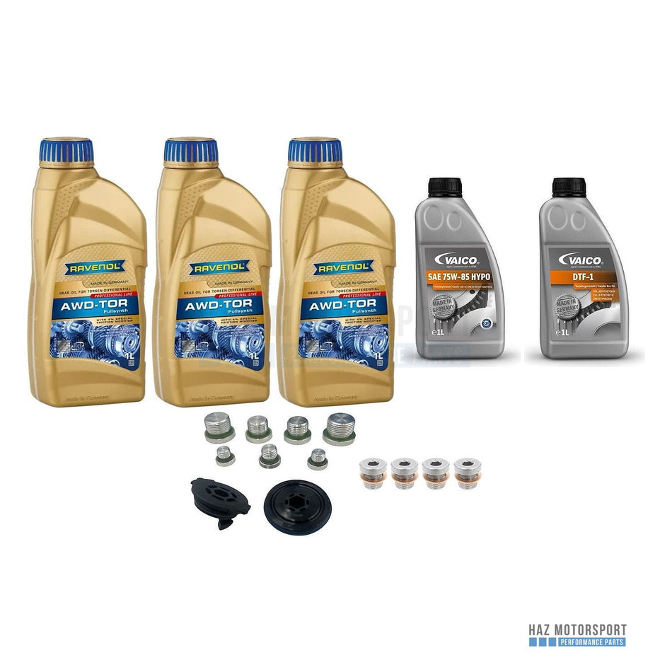 Audi RS6 & RS7 C8 Complete Front-to-Rear Quattro Differential Oil Service Kit (5L, All Four Chambers)