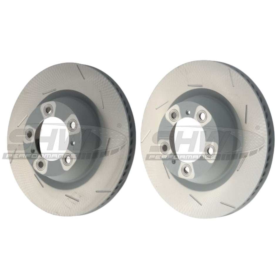 SHW Rear Slotted 350mm Brake Discs Pair For PORSCHE Panamera 970 4.8 Turbo S 11-