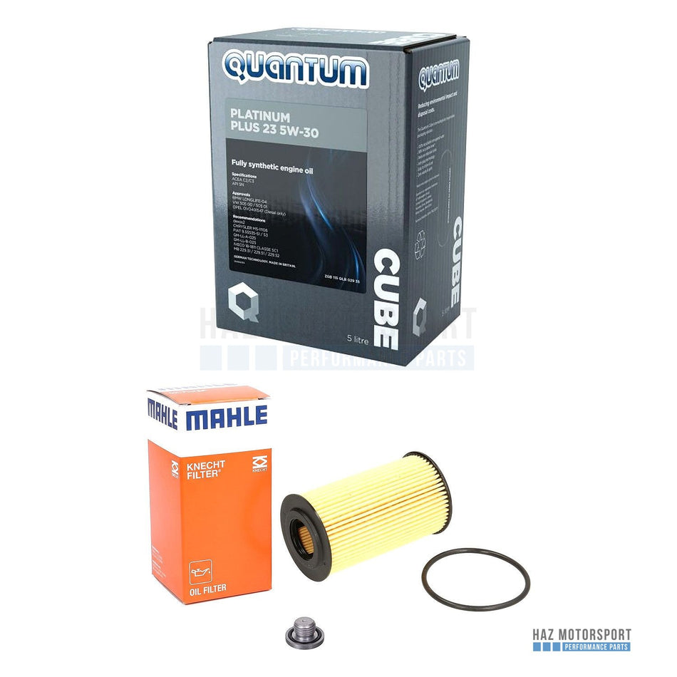 Vauxhall Corsa E VXR 1.6 Turbo Oil Service Kit Filter Sump Plug 5L Quantum 5W-30