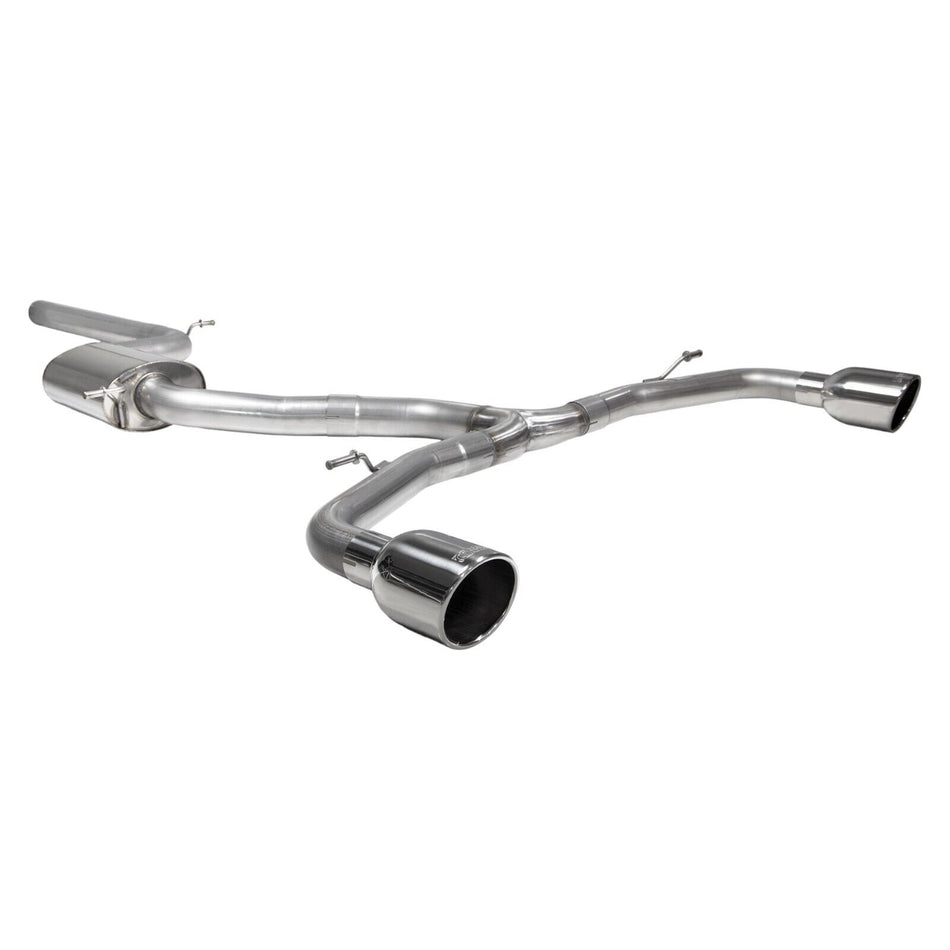 Scorpion 3" Non-Res GPF-back Exhaust + Silver Indy Tips For VW Golf GTI/CS MK8