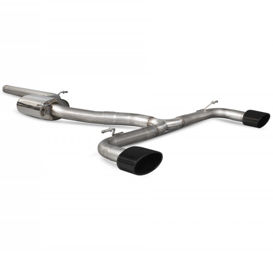 Seat 14-17 Scorpion 3" Non-Resonated Catback Exhaust System Black Coated Evo Tip