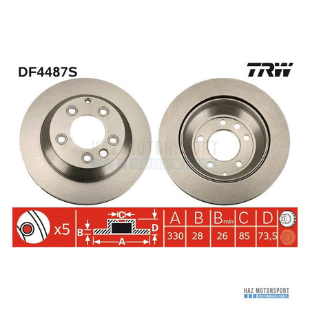VW Touareg 7P Rear Brake Discs & Pads Kit - TRW 330mm