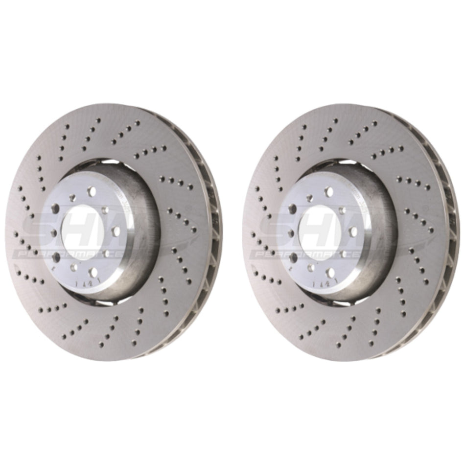 SHW Rear Drilled Brake Discs 335x22mm X2 For Audi RS6 / RS6 Plus C5 4B2 4B5