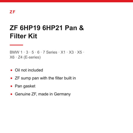 BMW E90 E60 E87 X1 X3 Z4 ZF 6HP19 6HP21 Gearbox Sump Pan & Filter Kit