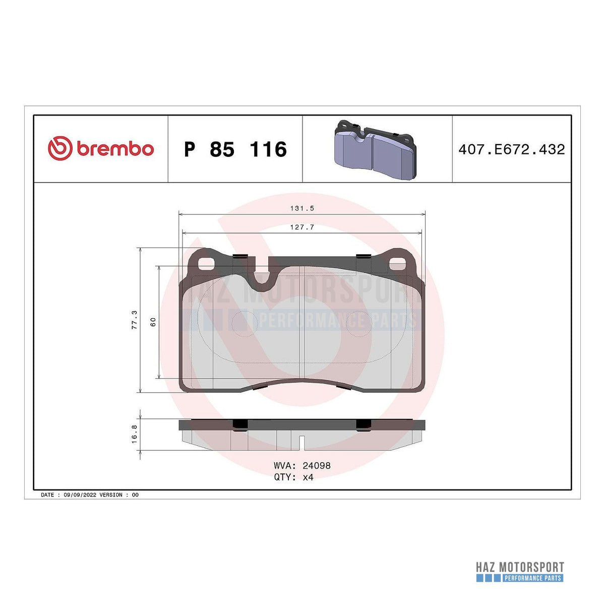 VW Touareg 7L 7P Front Brake Discs & Pads Kit - Brembo 330mm