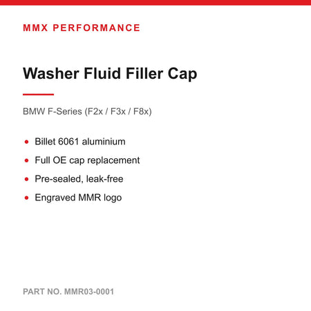 MMX Billet Washer Fluid Filler Cap - BMW F-Series