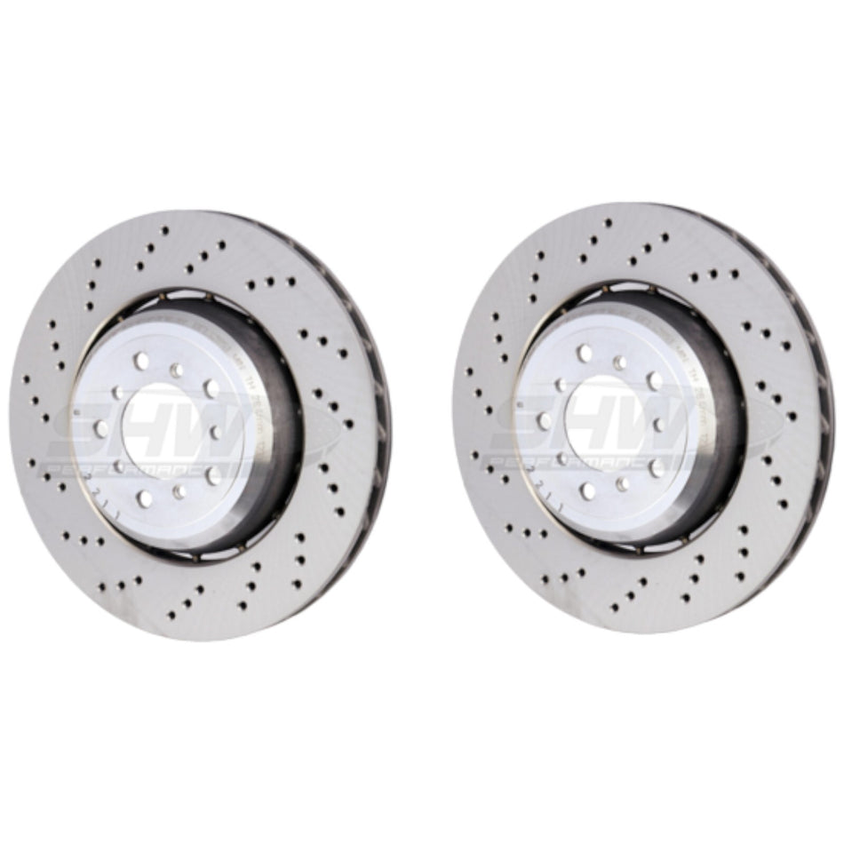 SHW Front Drilled Brake Discs 360mm R90 x2 For BMW M3 E90 E92 E93 / 1M E82