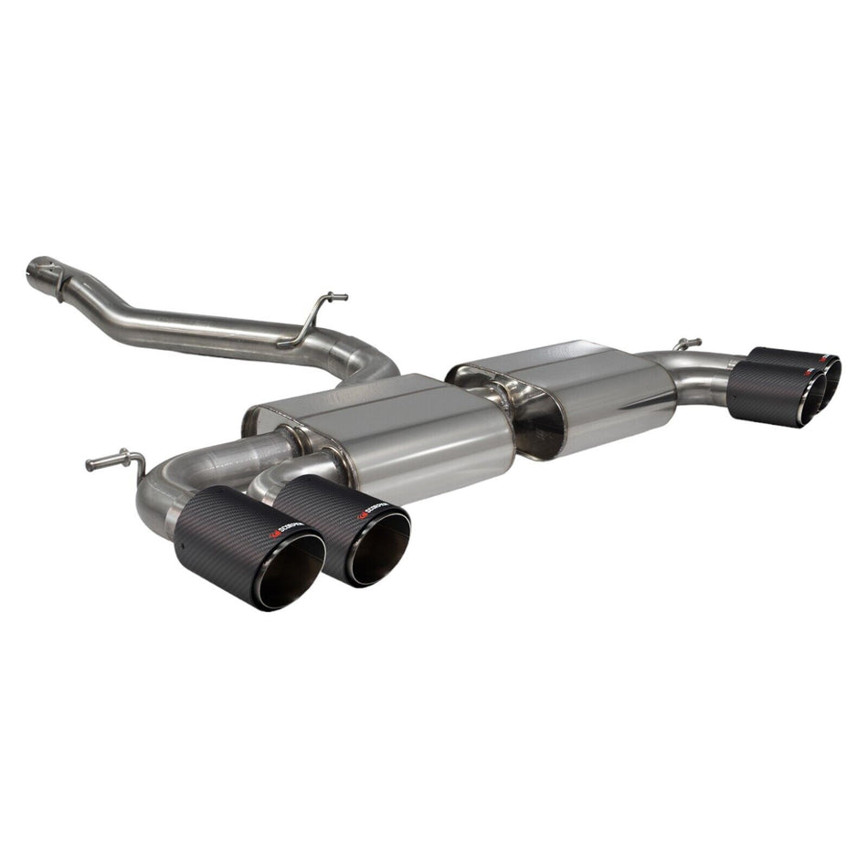 Scorpion Non-res gpf back Exhaust + Carbon Ascari Tips Golf R MK8 GPF Model