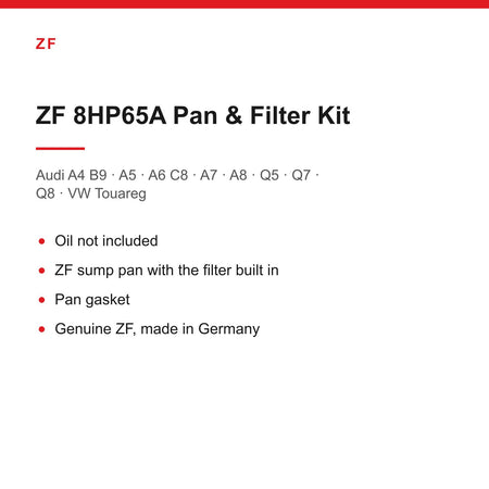 Audi A4 B9 A5 A6 C8 Q5 Q7 VW Touareg ZF 8HP65A Gearbox Sump Pan & Filter Kit