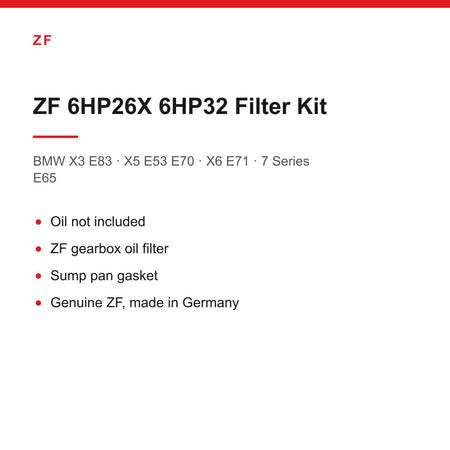 BMW X5 E70 X6 E71 X3 E83 7 Series ZF 6HP26X Gearbox Filter & Pan Gasket Kit