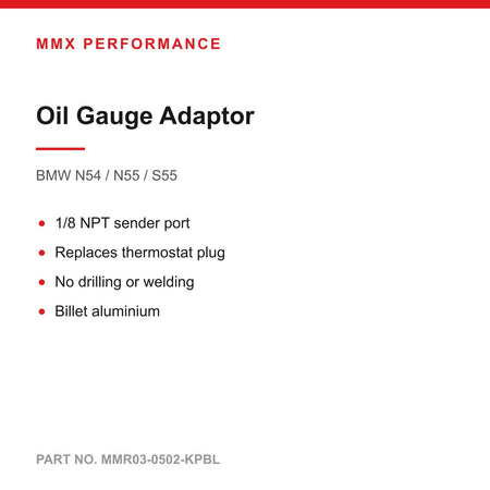 MMX Billet Oil Temperature / Pressure Gauge Adaptor - BMW N54 N55 S55
