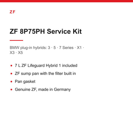 BMW 330e 530e X5 Plug-in Hybrid ZF 8P75PH Gearbox Service Kit Inc 7L Oil