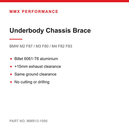 MMX Billet Underbody Chassis Brace - BMW M2 F87 / M3 F80 / M4 F82 F83