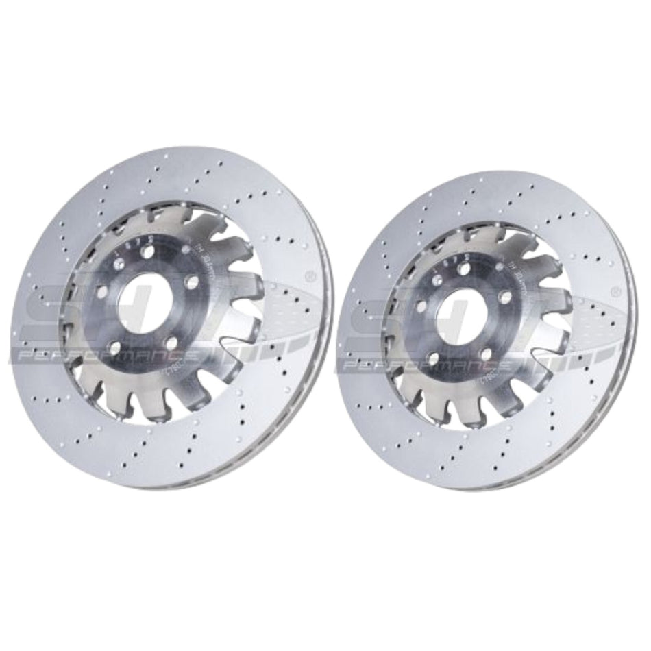 SHW Performance Rear Drilled Brake Discs 330x22mm X2 For AUDI RS5 B8 B8.5