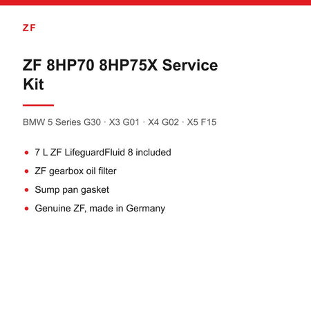 BMW G30 X3 G01 X4 G02 X5 F15 ZF 8HP70 Gearbox Service Kit Inc 7L Oil
