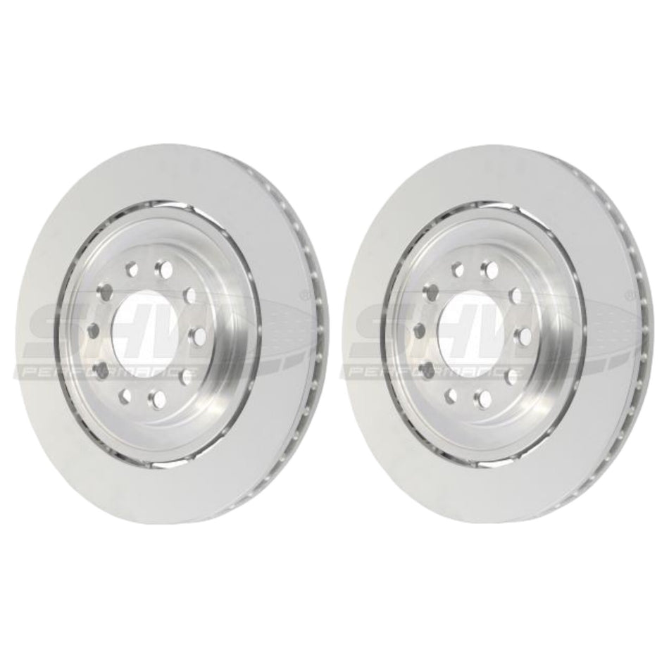 SHW Rear Brake Discs Smooth 370x30mm X2 For Bentley Mulsanne 6.8 / 6.8 Speed 3Y