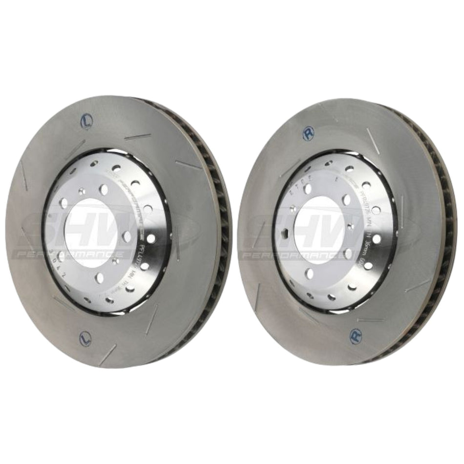 SHW Front Slotted Brake Discs 390mm x2 For Porsche Panamera Turbo S/GTS 970
