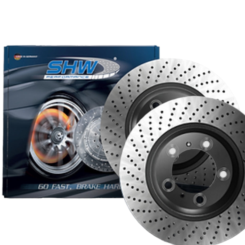 SHW Performance Front Drilled Brake Discs 350x33mm For Porsche 911 996 GT3