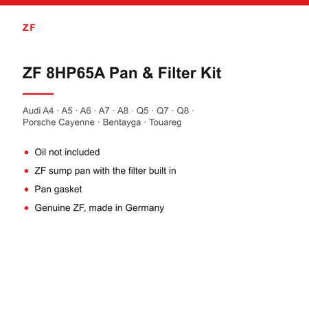 Audi A4 A5 A6 A7 A8 Q5 Q7 Q8 Porsche Cayenne ZF 8HP65A Sump Pan & Filter Kit