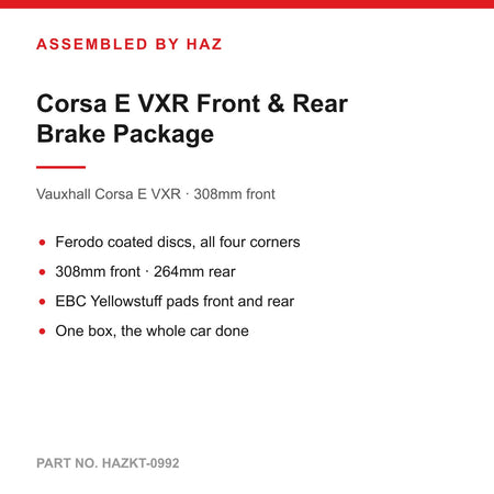 Vauxhall Corsa E VXR Front & Rear Brake Package - Ferodo Coated Discs & EBC Yellowstuff Pads