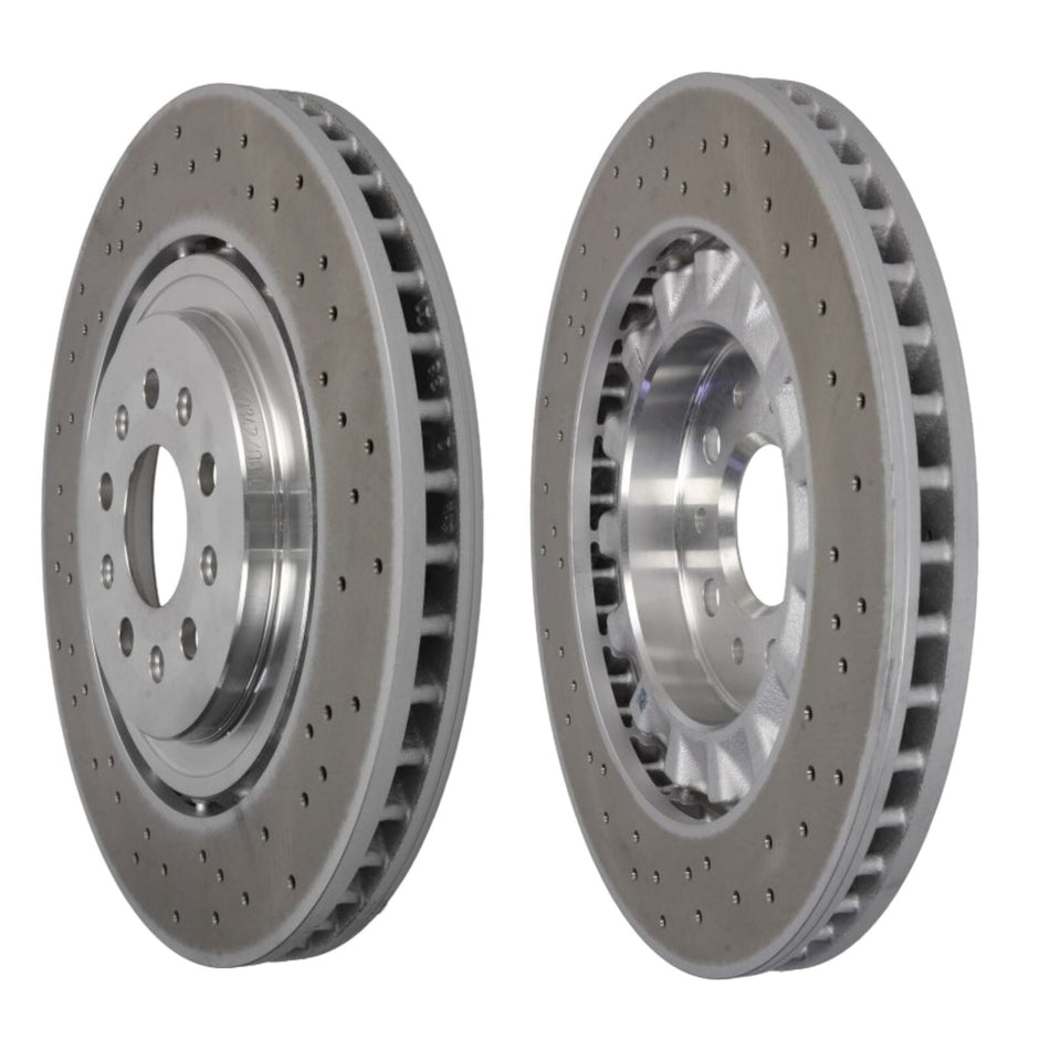 SHW Front Brake Discs Drilled X2 For Maserati Ghibli 3.0 M157 Quattroporte 13-17