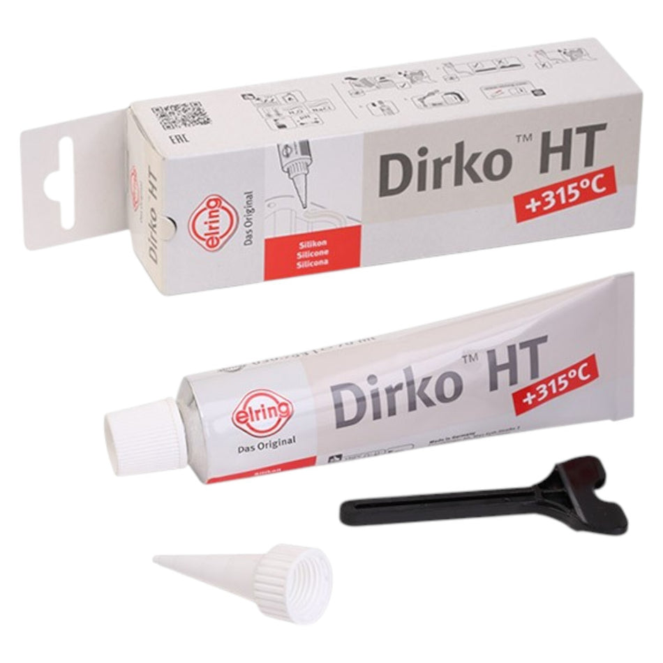 Dirko HT Silicone Gasket Sealant Oil Sump Rocker Cover Timing Case Beige 70ml OE
