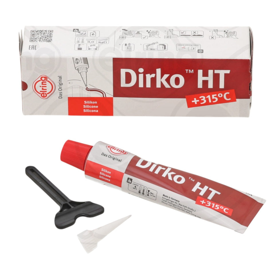 Dirko HT Silicone Gasket Sealant Oil Sump Rocker Cover Timing Case Red 70ml OE