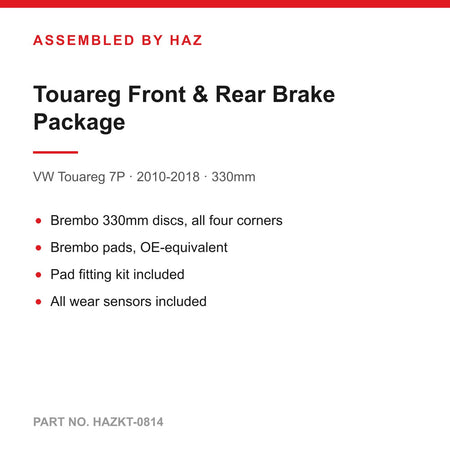VW Touareg 7P Front & Rear Brake Discs & Pads Kit - Brembo 330mm