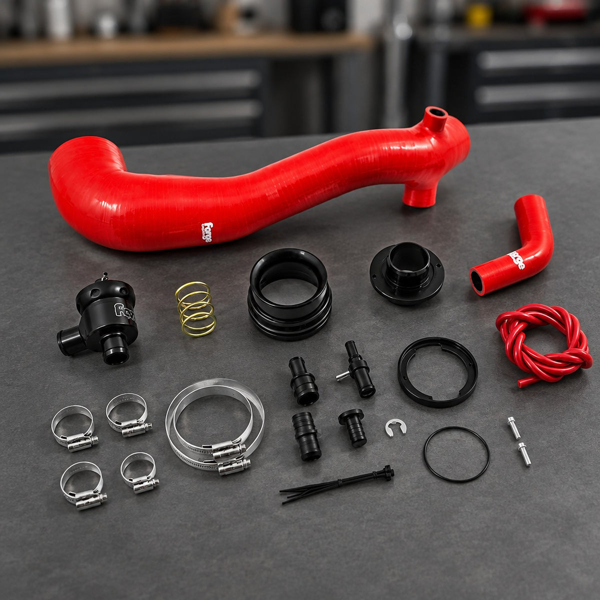 Forge FMDV30 kit laid out on workshop bench