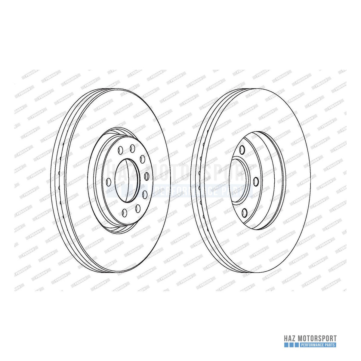Vauxhall Corsa E VXR Front Brake Package - Ferodo Coated 308mm Discs & EBC Yellowstuff Pads