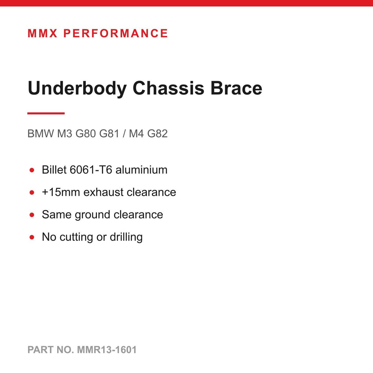 MMX Billet Underbody Chassis Brace - BMW M3 G80 G81 / M4 G82