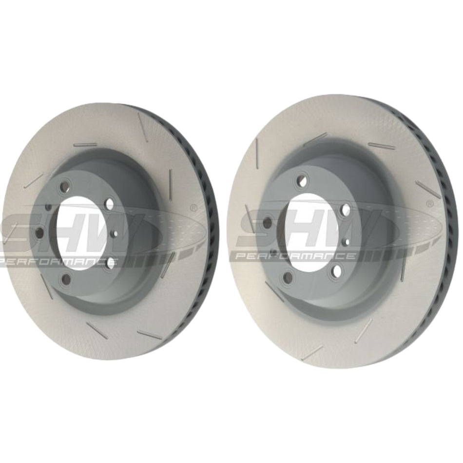 SHW Rear Grooved Brake Discs 350mm X2 For Porsche Panamera GTS/Turbo/TurboS 970