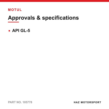 1L MOTUL GEAR 300 LS 75W-90 Ester Gear Oil Limited Slip Differential LSD GL-5