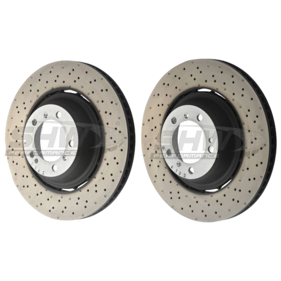 SHW Rear Drilled Brake Discs 380mm R90 For Porsche 911 992 GTS/TUBRO/S/4GTS/GT3