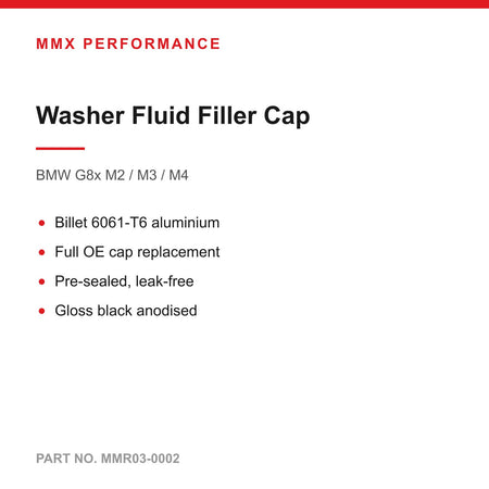 MMX Billet Washer Fluid Filler Cap - BMW G8x M2 G87 / M3 G80 G81 / M4 G82 G83