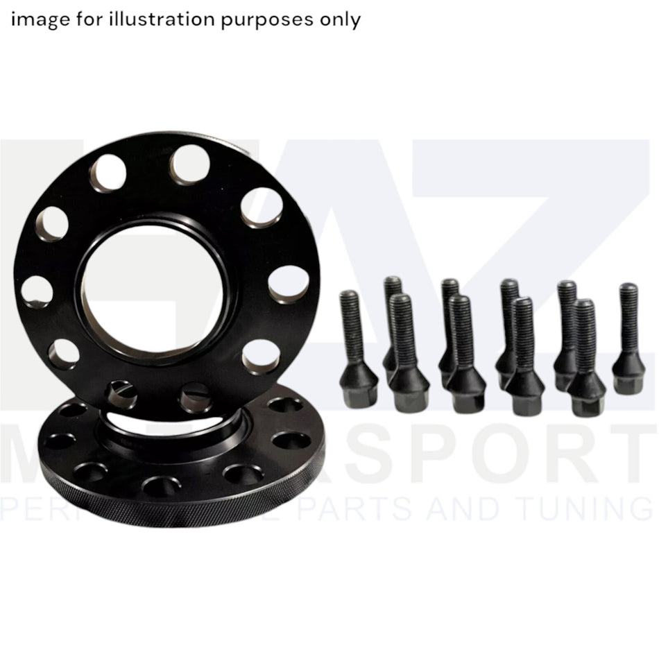 Black Alloy Wheel Spacers 2 x12mm + Bolts 1 Pair For BMW M5 F10 F80 M3 M4 M2