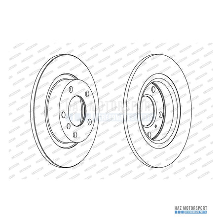Vauxhall Corsa E VXR Rear Brake Package - Ferodo Coated 264mm Discs & EBC Yellowstuff Pads