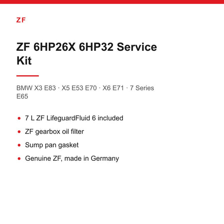 BMW X5 E70 X6 E71 X3 E83 7 Series ZF 6HP26X Gearbox Service Kit Inc 7L Oil
