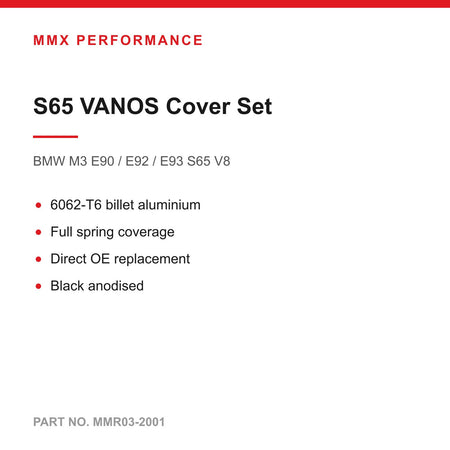 MMX S65 VANOS Cover Set - BMW M3 E90 / E92 / E93 (S65 V8)