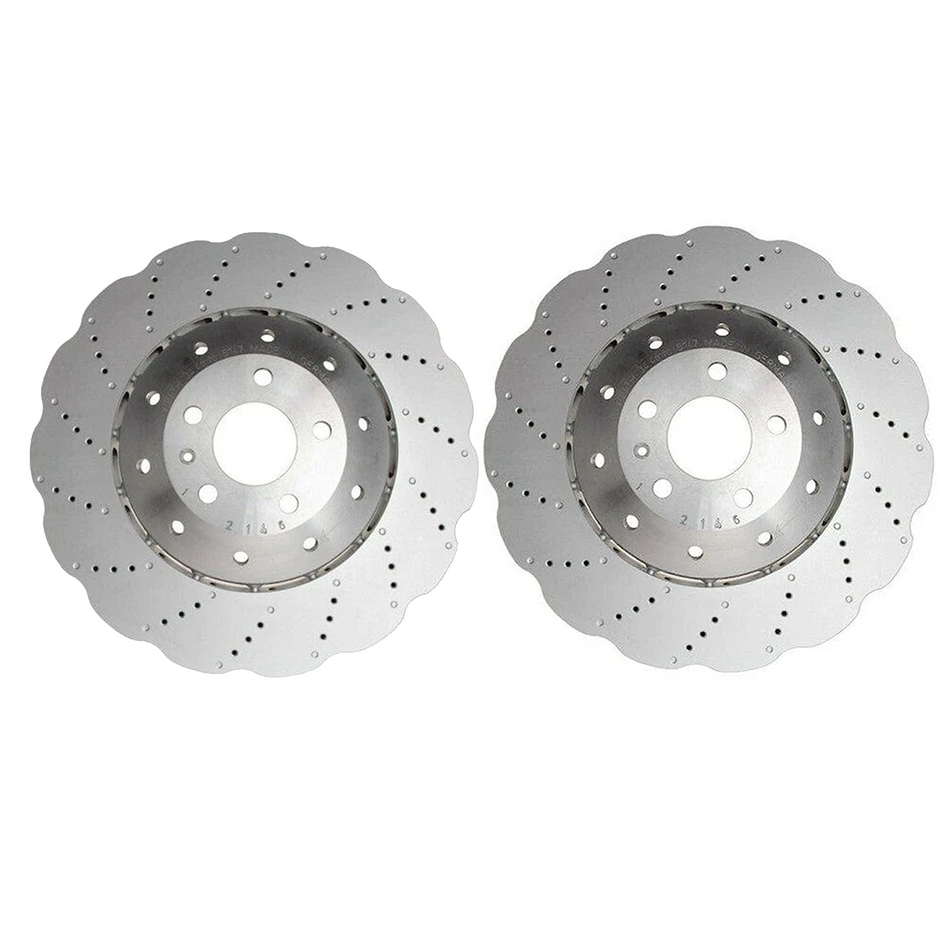 SHW Performance Rear Drilled Brake Discs 356x22mm X2 For Audi RS6 / RS7 C7 4G