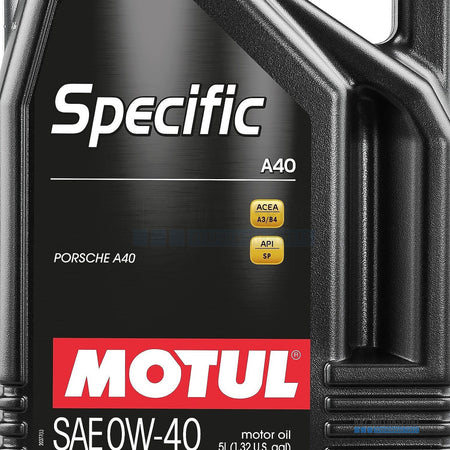 5L MOTUL SPECIFIC A40 0W-40 Fully Synthetic Engine Oil For Porsche A40 Approved
